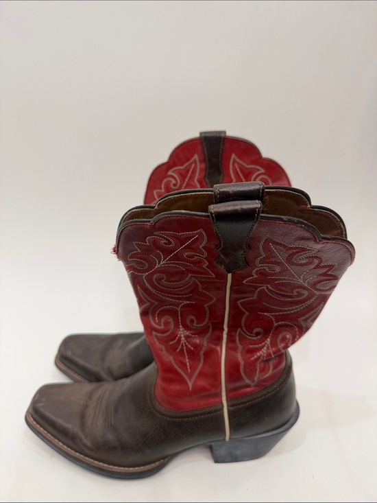 Shoes - Ariat women’s red brown cowboy boots size 8 B